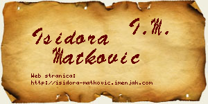 Isidora Matković vizit kartica